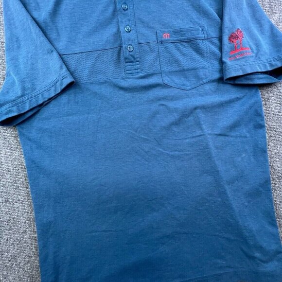 Travis Matthew Polo Large Short Sleeve Blue w Pocket HARMONY CLUB GOLFING - Picture 8 of 16